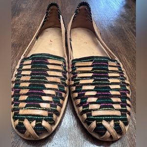 Handcrafted Woven Leather Loafers - Tan and Black